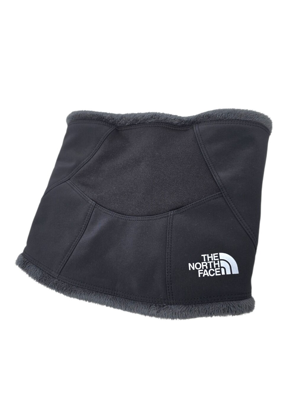The North Face Fleece Lined Snap Back Heavy Neck Face Gaiter One Size Black Gray - Picture 2 of 9